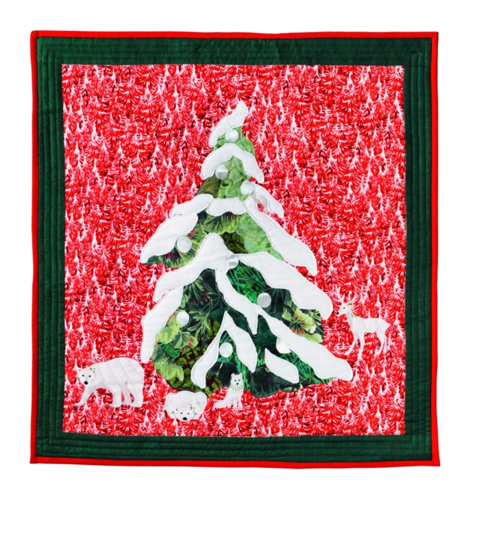 Besneeuwde kerstboom quilt