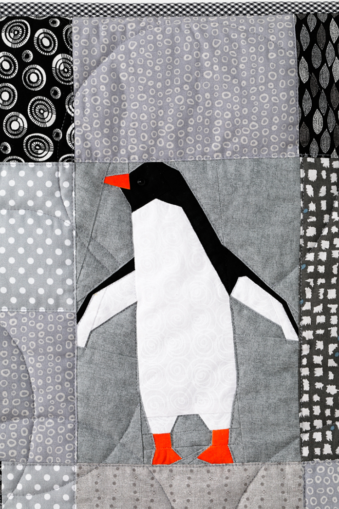 Laatste deel zwart-witte dierenquilt: de pinguÃ¯n